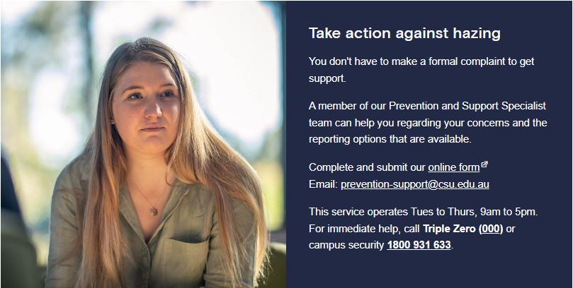 Student Charter at CSU (but none such exists at antiquated RMC Duntroon)